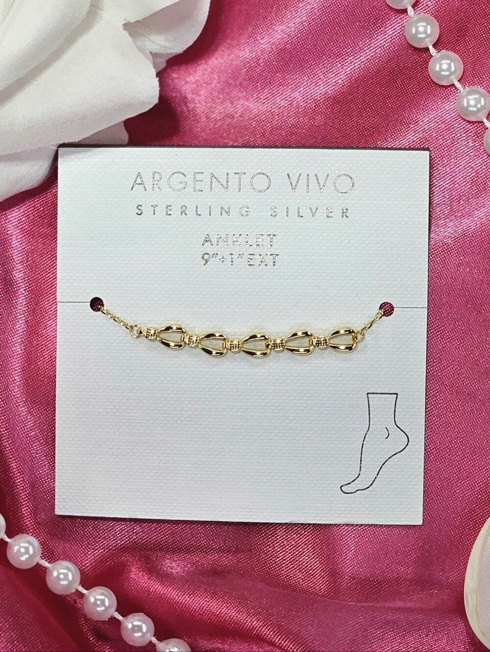 Argento Vivo Frontal Station Anklet Gold Boho Vacation Beach Summer Minimalist